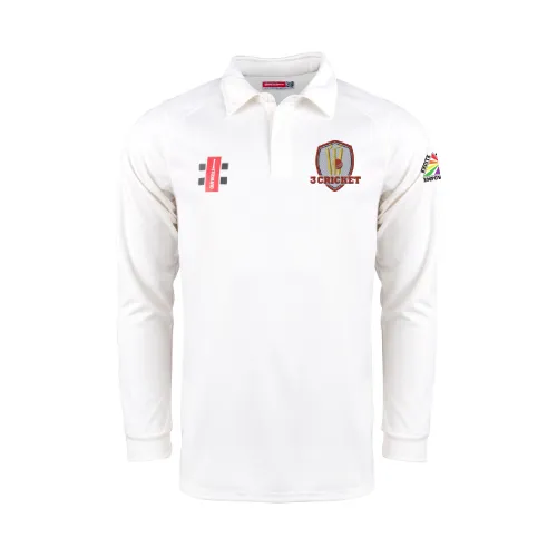 3 Cricket  Senior's Ivory Pro Performance V2 L/S Shirt