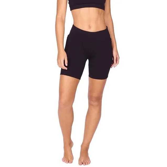 abi and joseph Endurance Dual Pocket Mid-Thigh Tight | Black