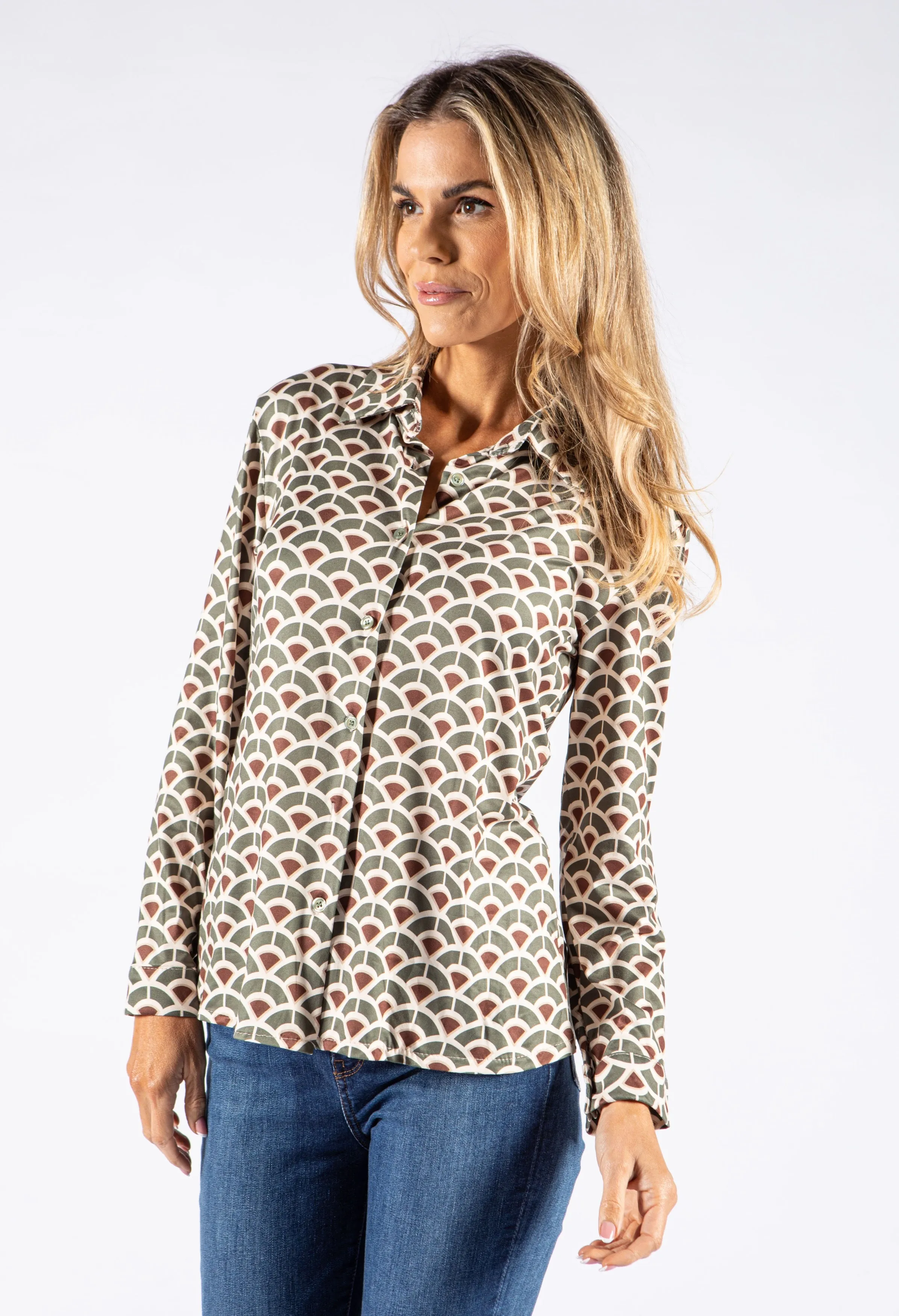 Abstract Print Soft Feel Blouse