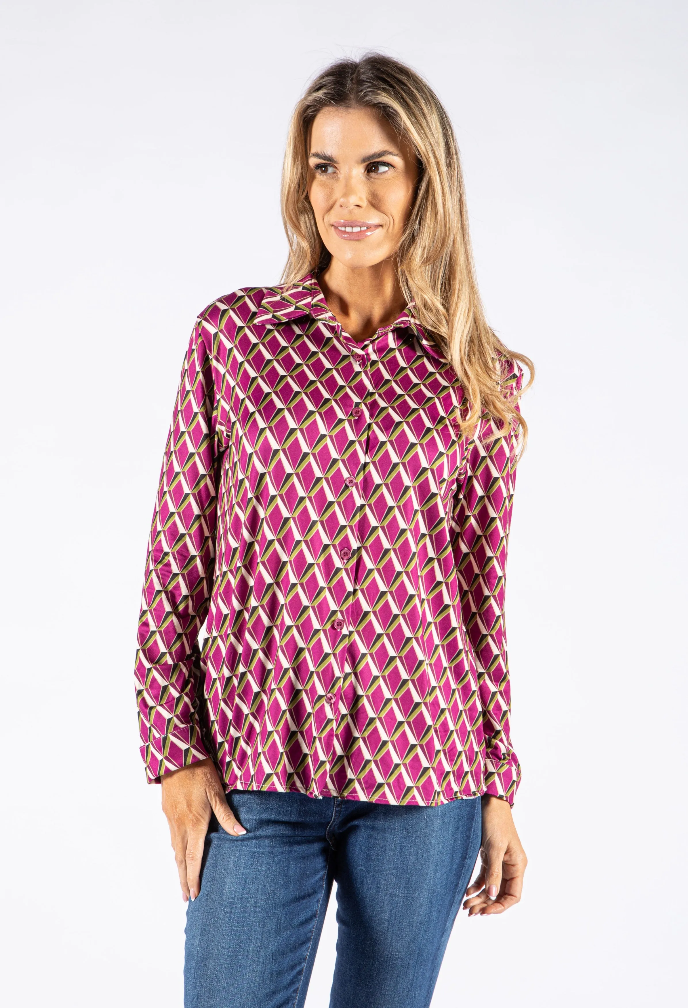 Abstract Print Soft Feel Blouse