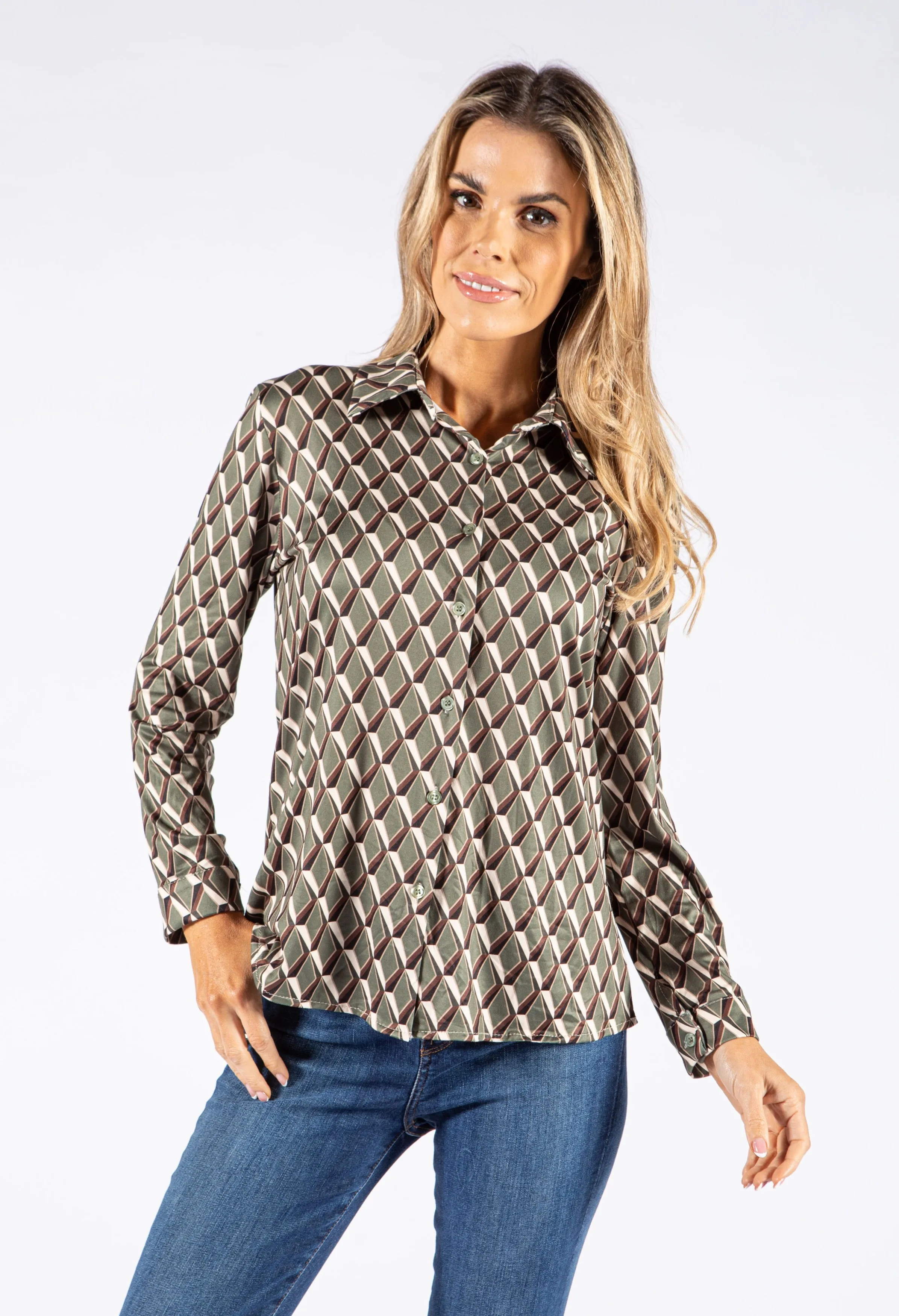 Abstract Print Soft Feel Blouse