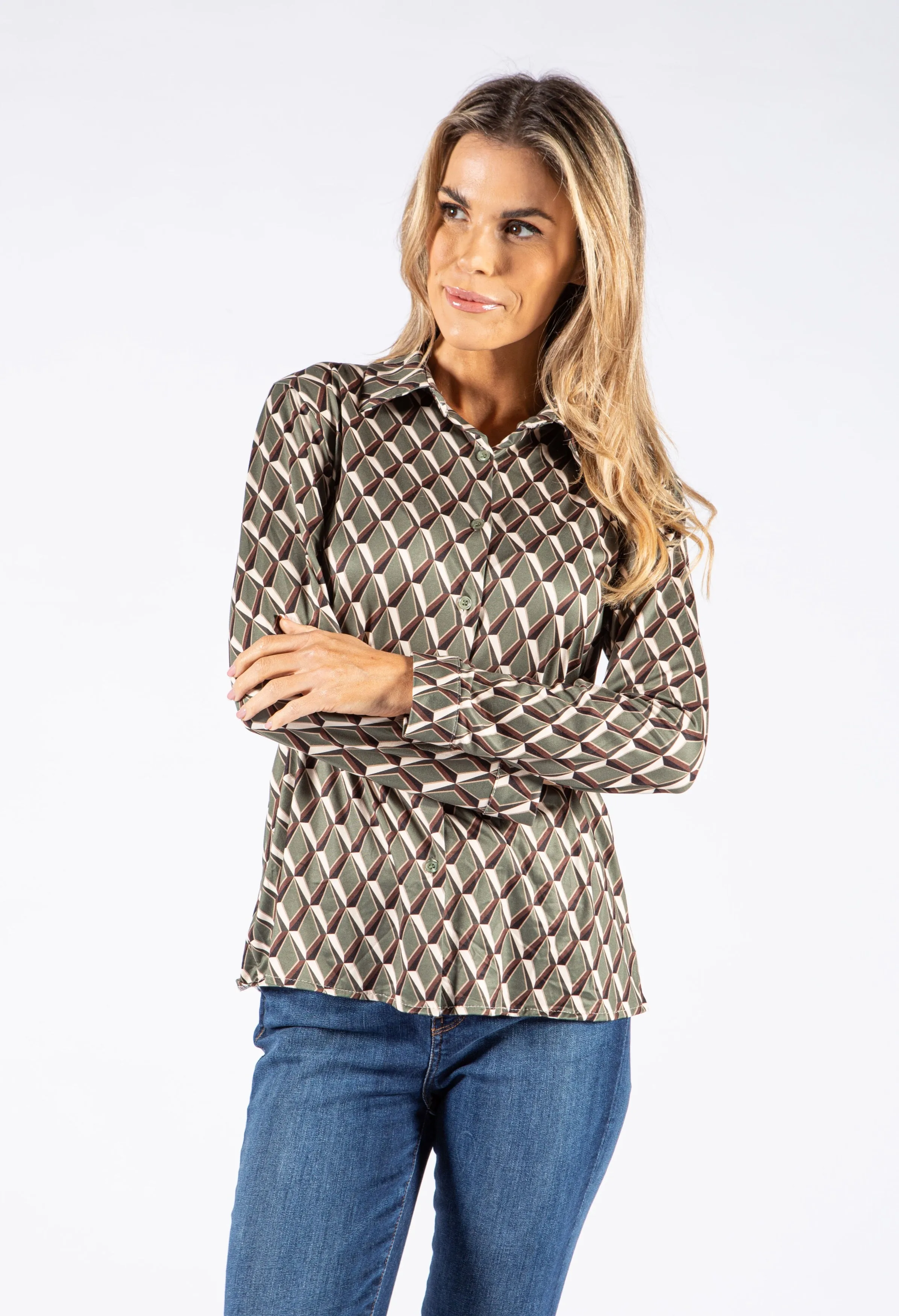 Abstract Print Soft Feel Blouse