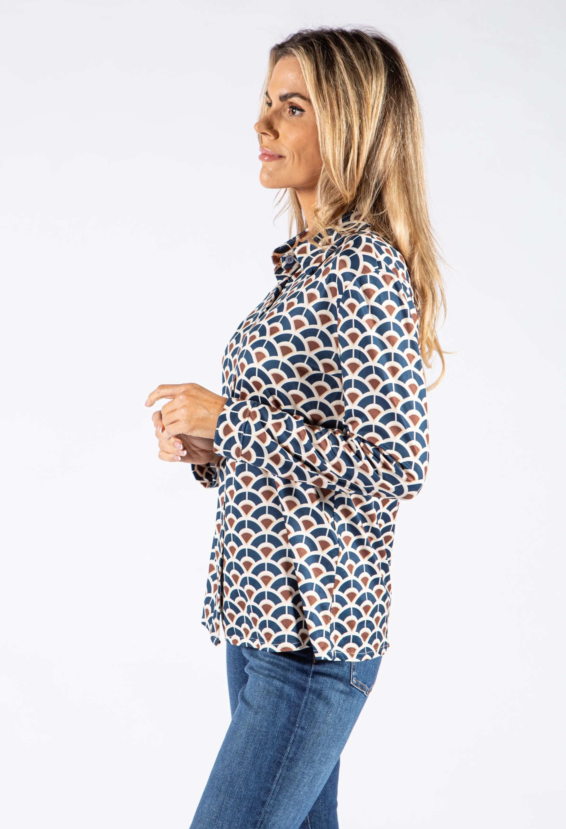 Abstract Print Soft Feel Blouse