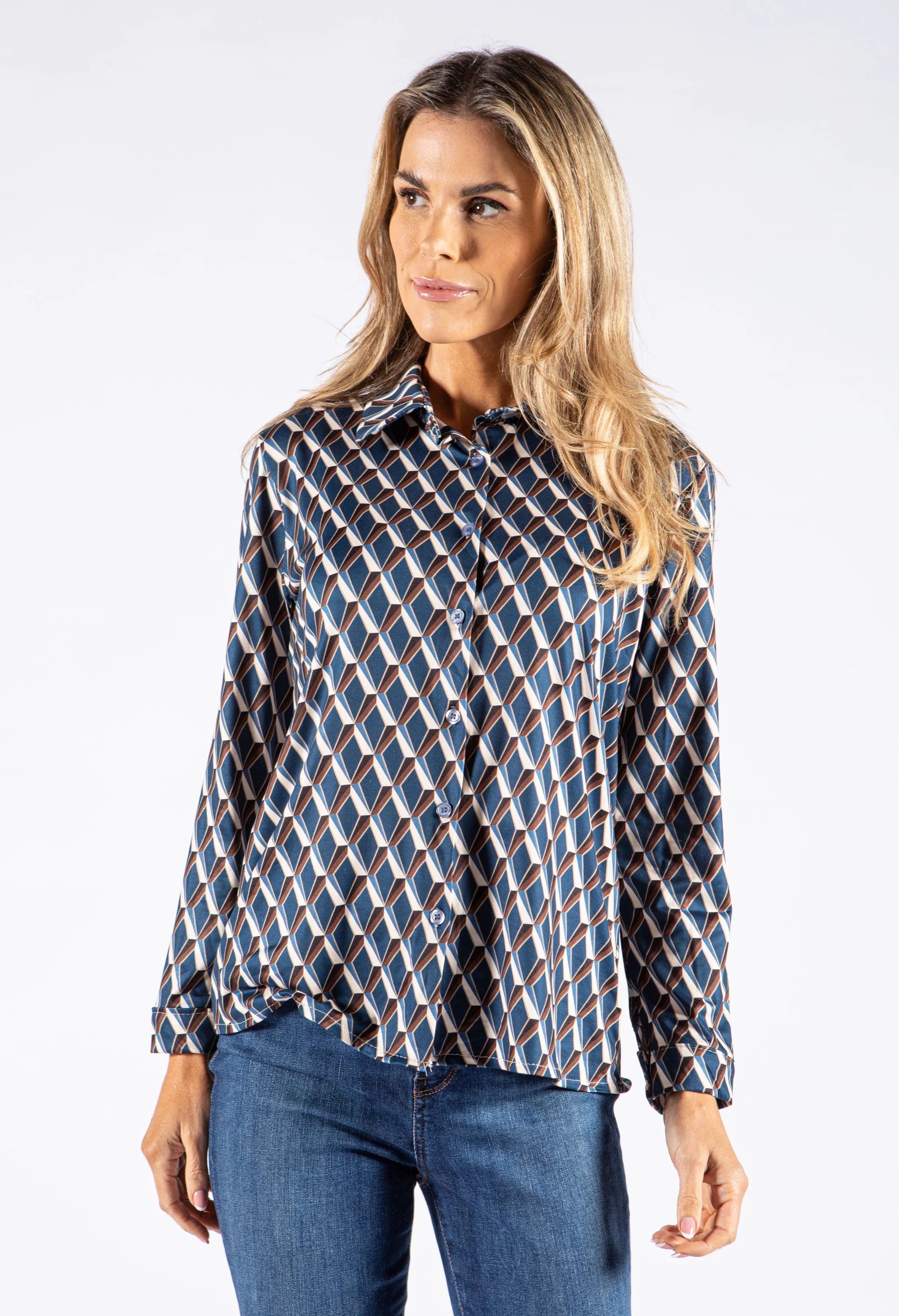 Abstract Print Soft Feel Blouse