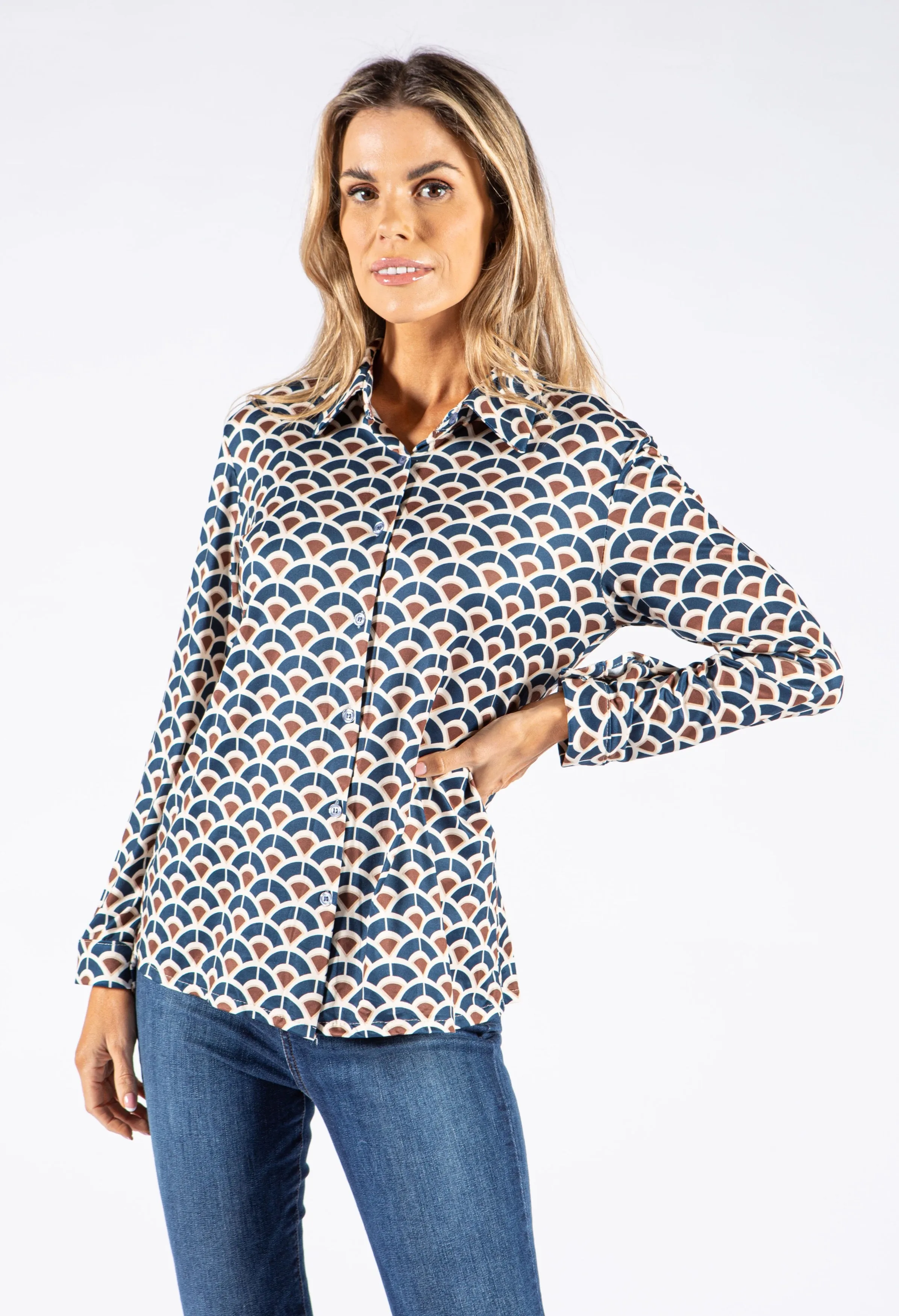 Abstract Print Soft Feel Blouse