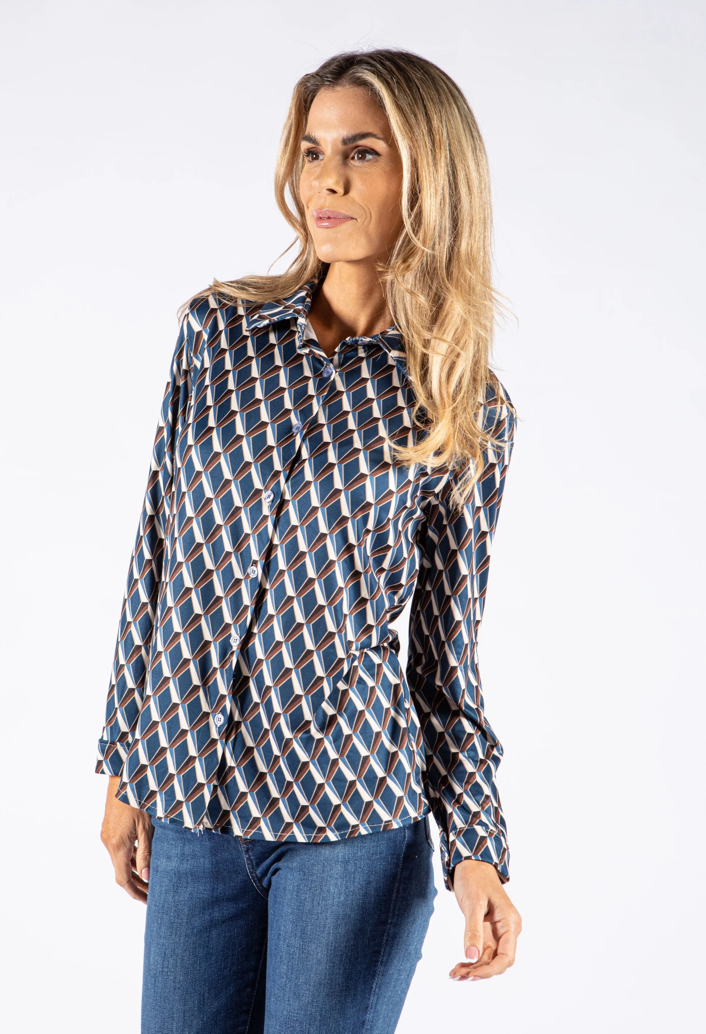 Abstract Print Soft Feel Blouse