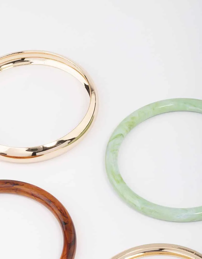 Acrylic Mixed Bangle 4-Pack