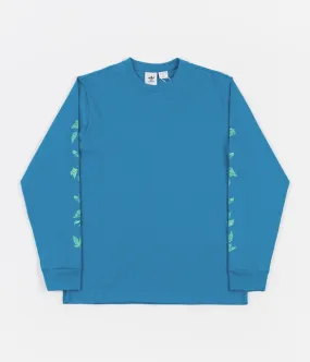 Adidas Nora Graphic Long Sleeve T-Shirt - Sonic Aqua / Signal Green