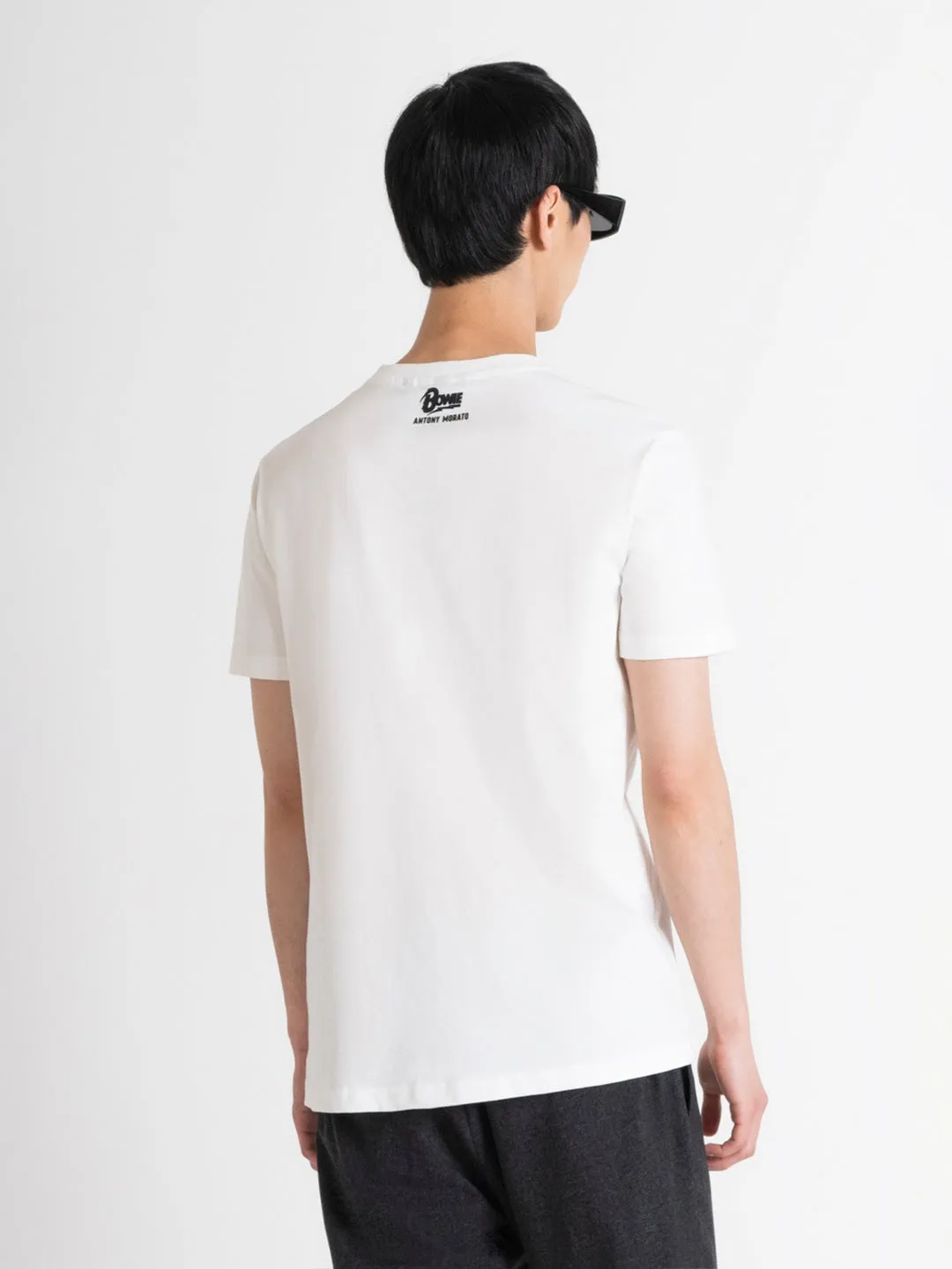 Antony Morato Men White Printed Round Neck Short Sleeves T-Shirt