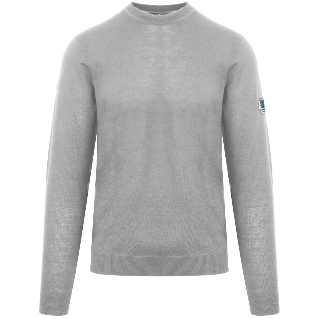 Aquascutum Plain Round Neck Grey Jumper