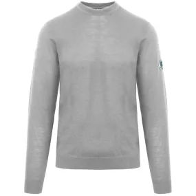 Aquascutum Plain Round Neck Grey Jumper