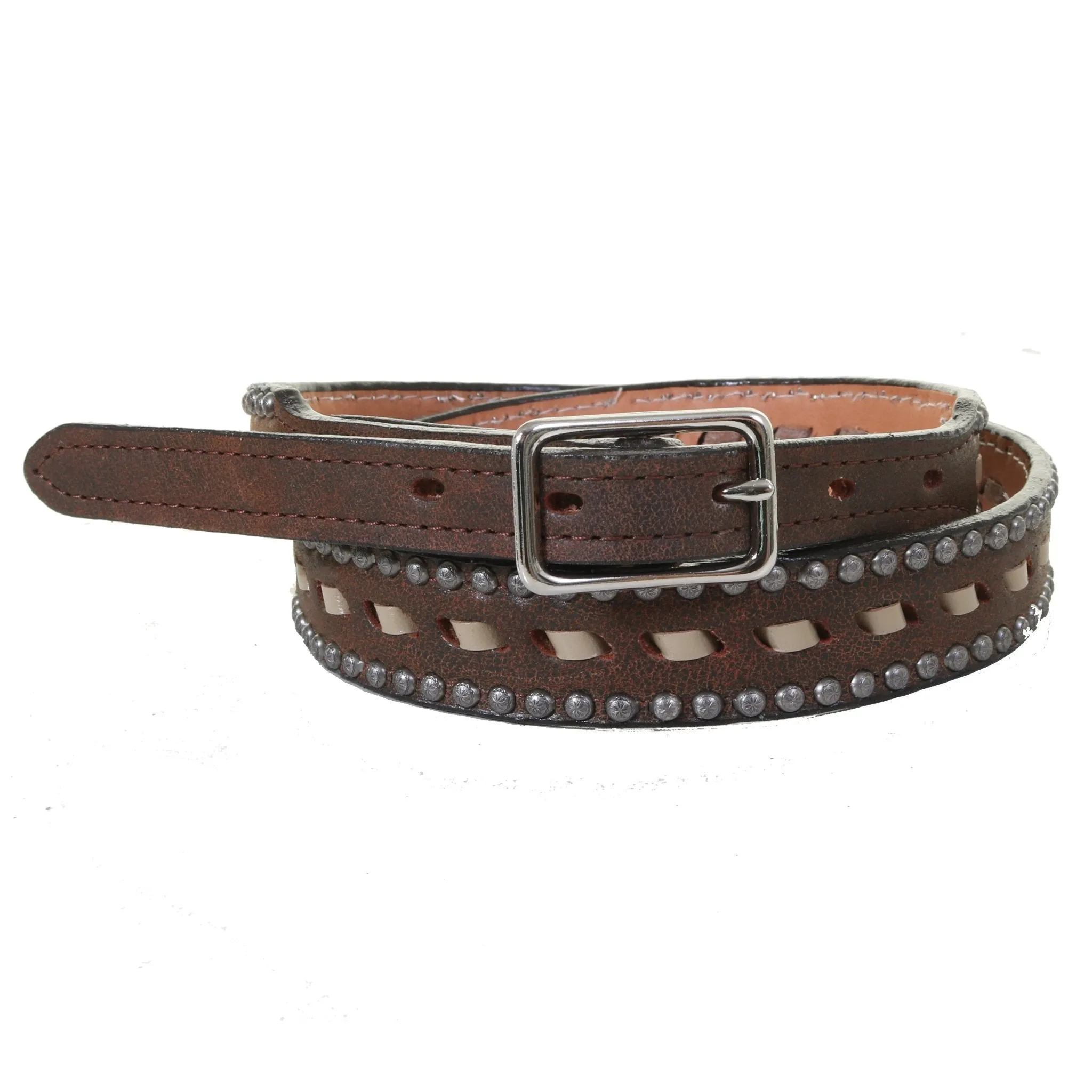 B1151B - Bomber Leather Buck Stitched Belt