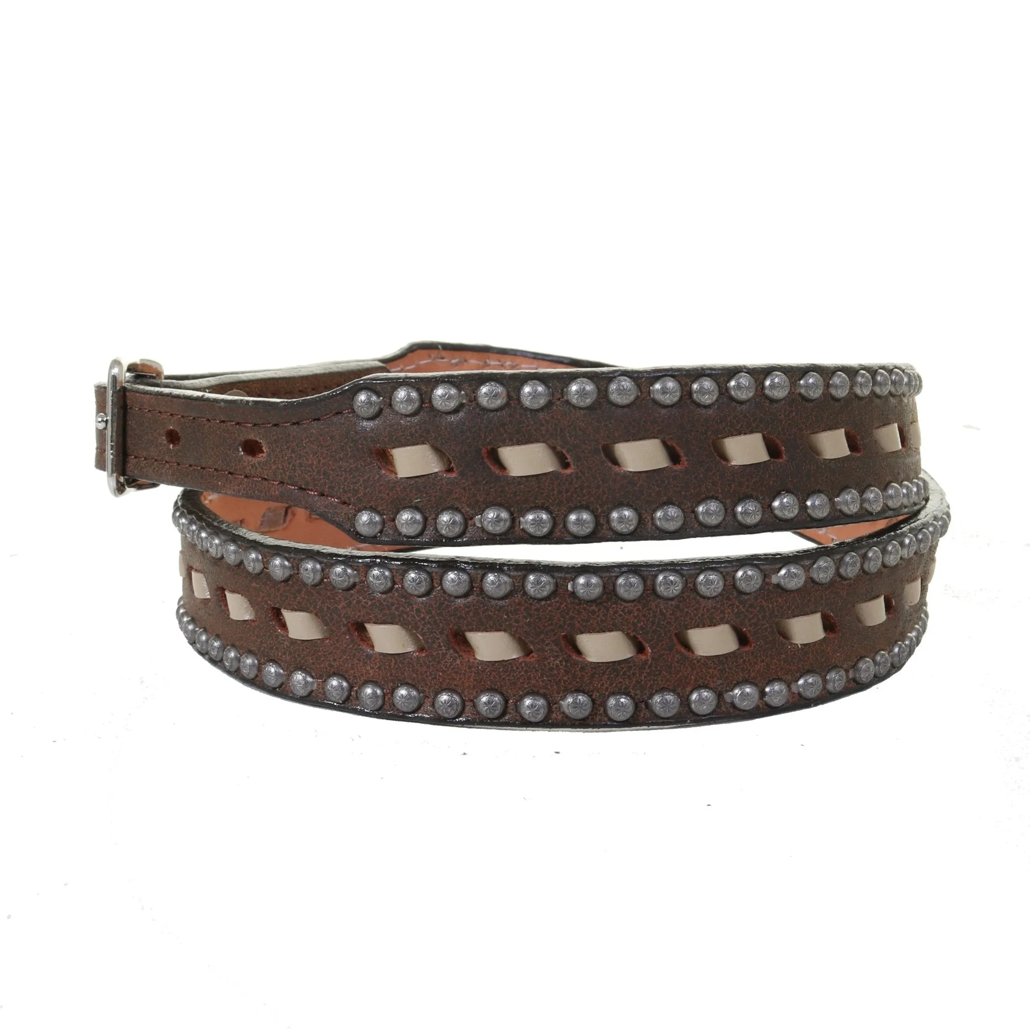 B1151B - Bomber Leather Buck Stitched Belt