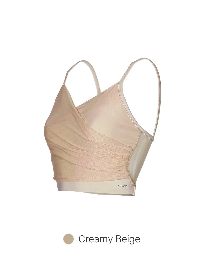 Be-Free Ruched Mesh Longline Bra