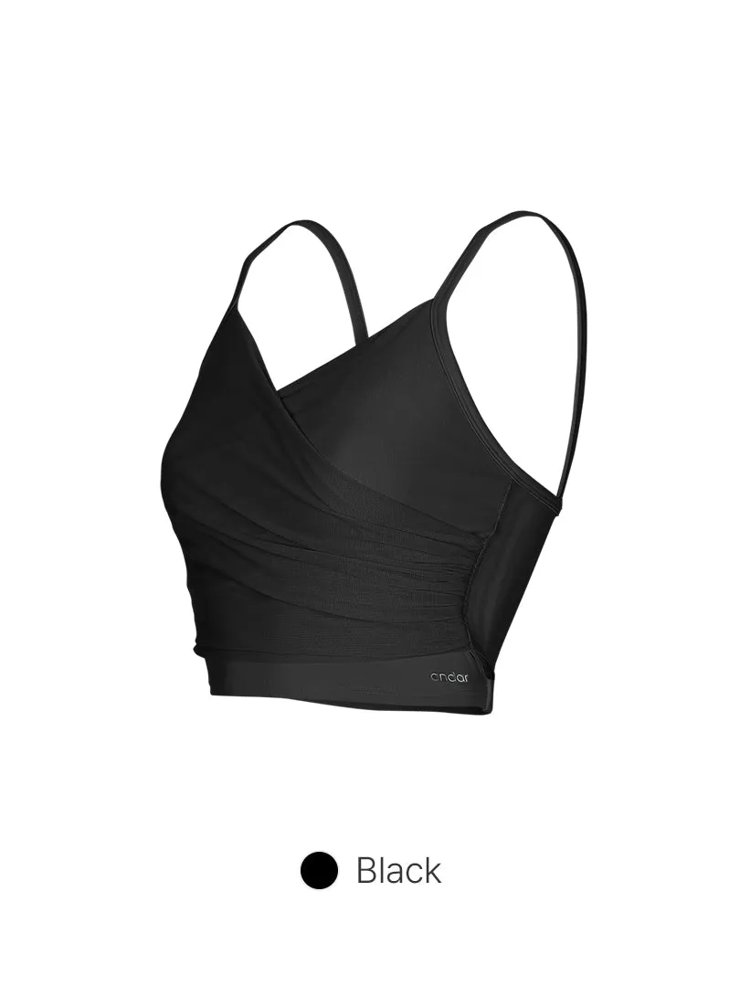 Be-Free Ruched Mesh Longline Bra