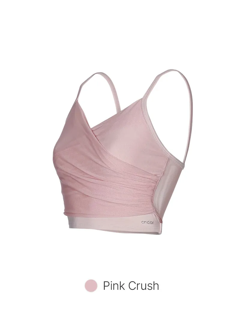 Be-Free Ruched Mesh Longline Bra