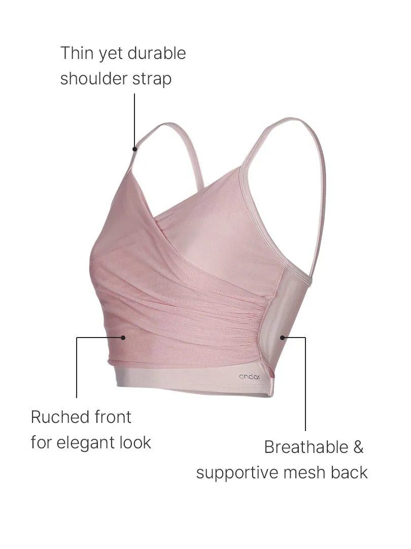 Be-Free Ruched Mesh Longline Bra