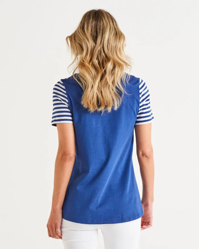 Betty Basics Luella Tee Ocean Stripe