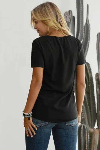 Black Button Tie top