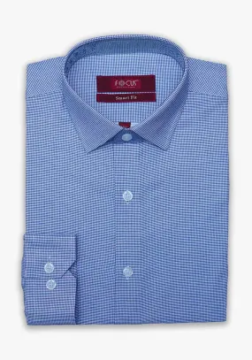 Blue Textured Dress Shirt