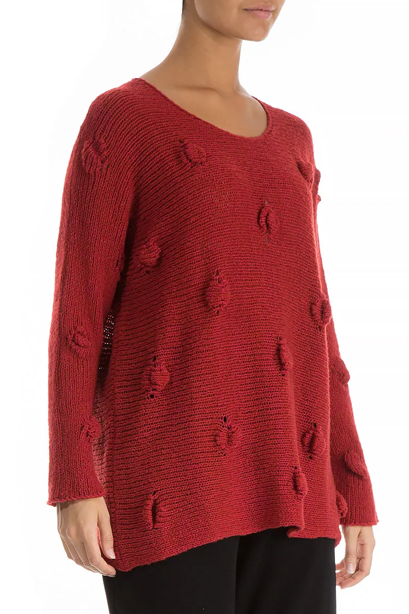 Bubbles Red Wool Sweater