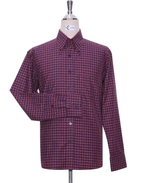 Button Down Shirt Red And Navy Gingham Check Shirt