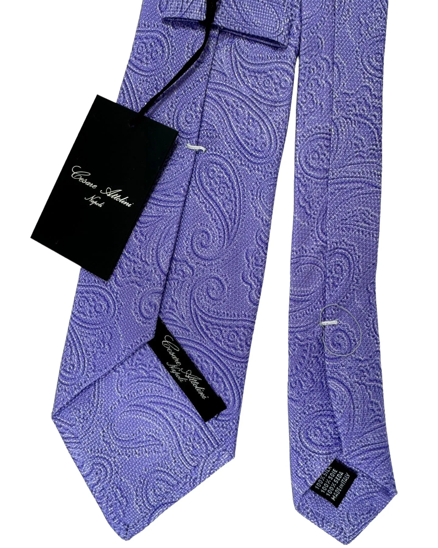 Cesare Attolini Silk Tie Lilac-Purple Paisley SALE