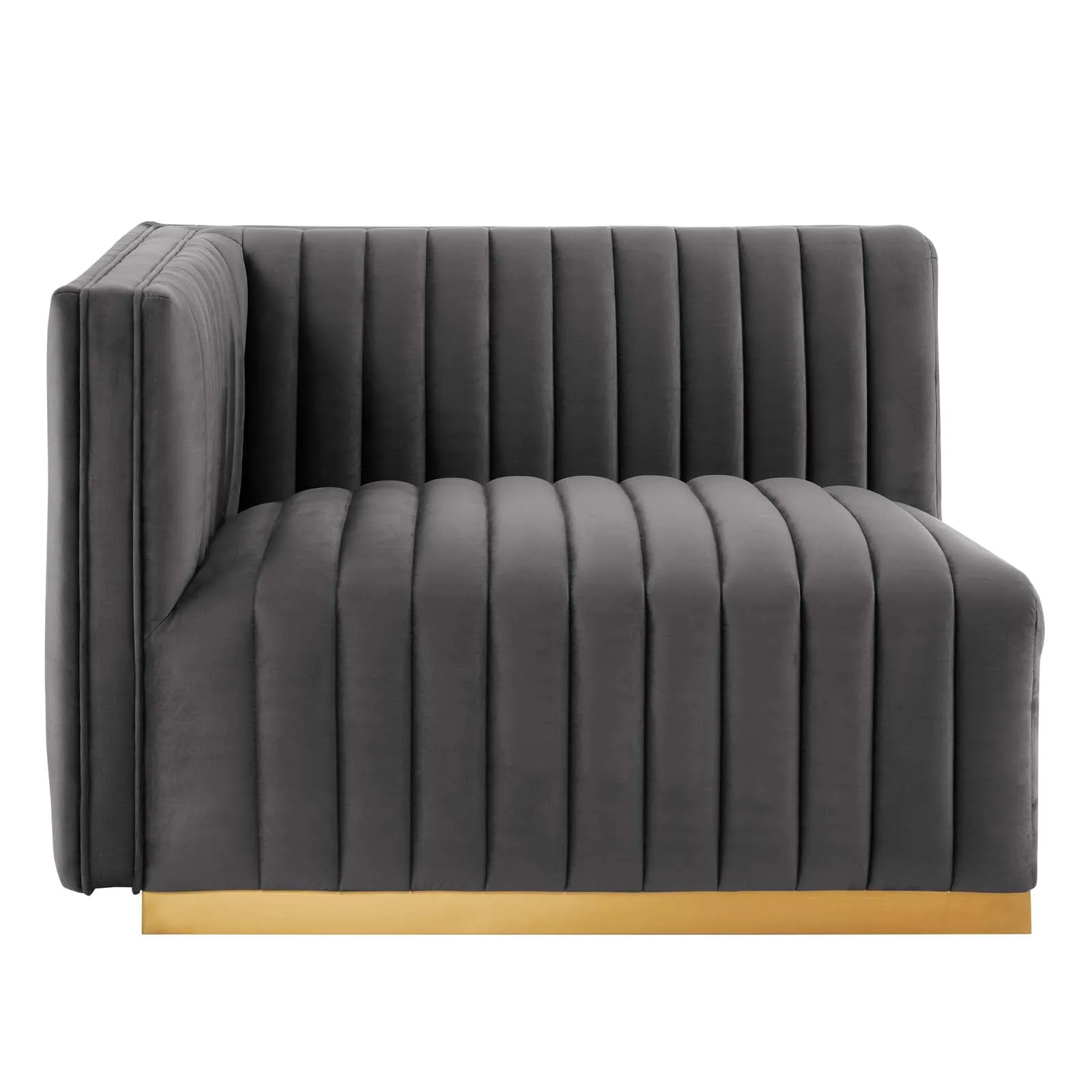 Conjure Channel Tufted Performance Velvet Left-Arm Chair by Modway