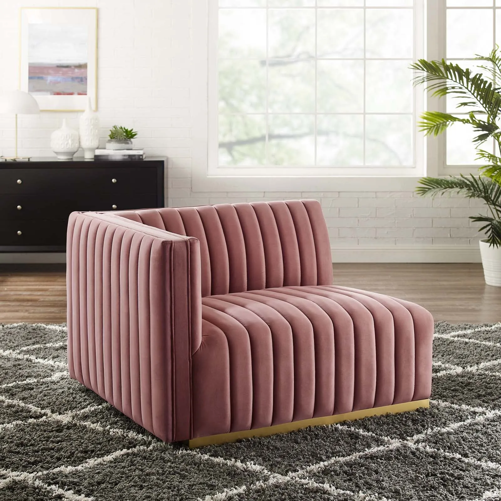 Conjure Channel Tufted Performance Velvet Left-Arm Chair by Modway