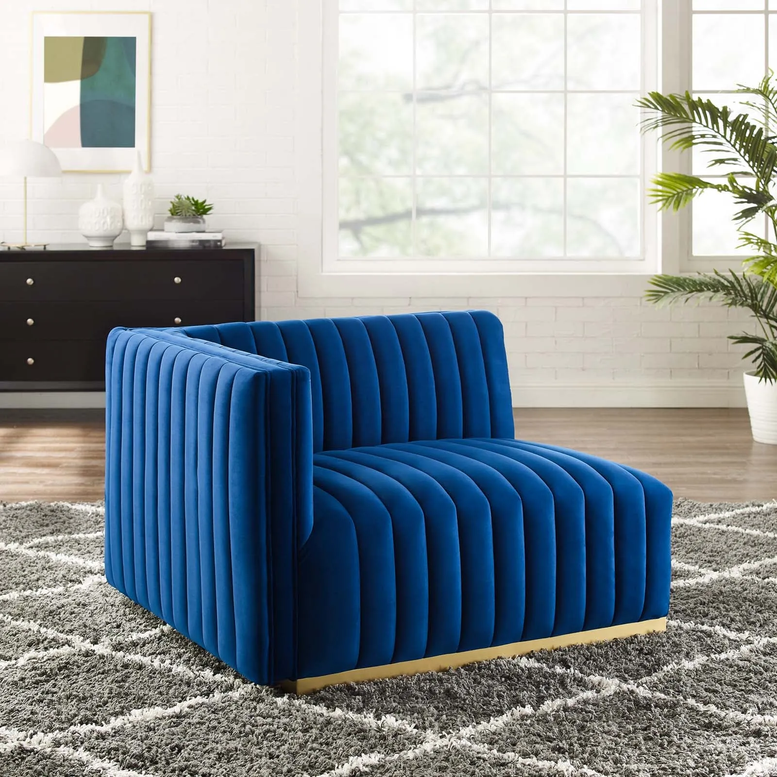 Conjure Channel Tufted Performance Velvet Left-Arm Chair by Modway