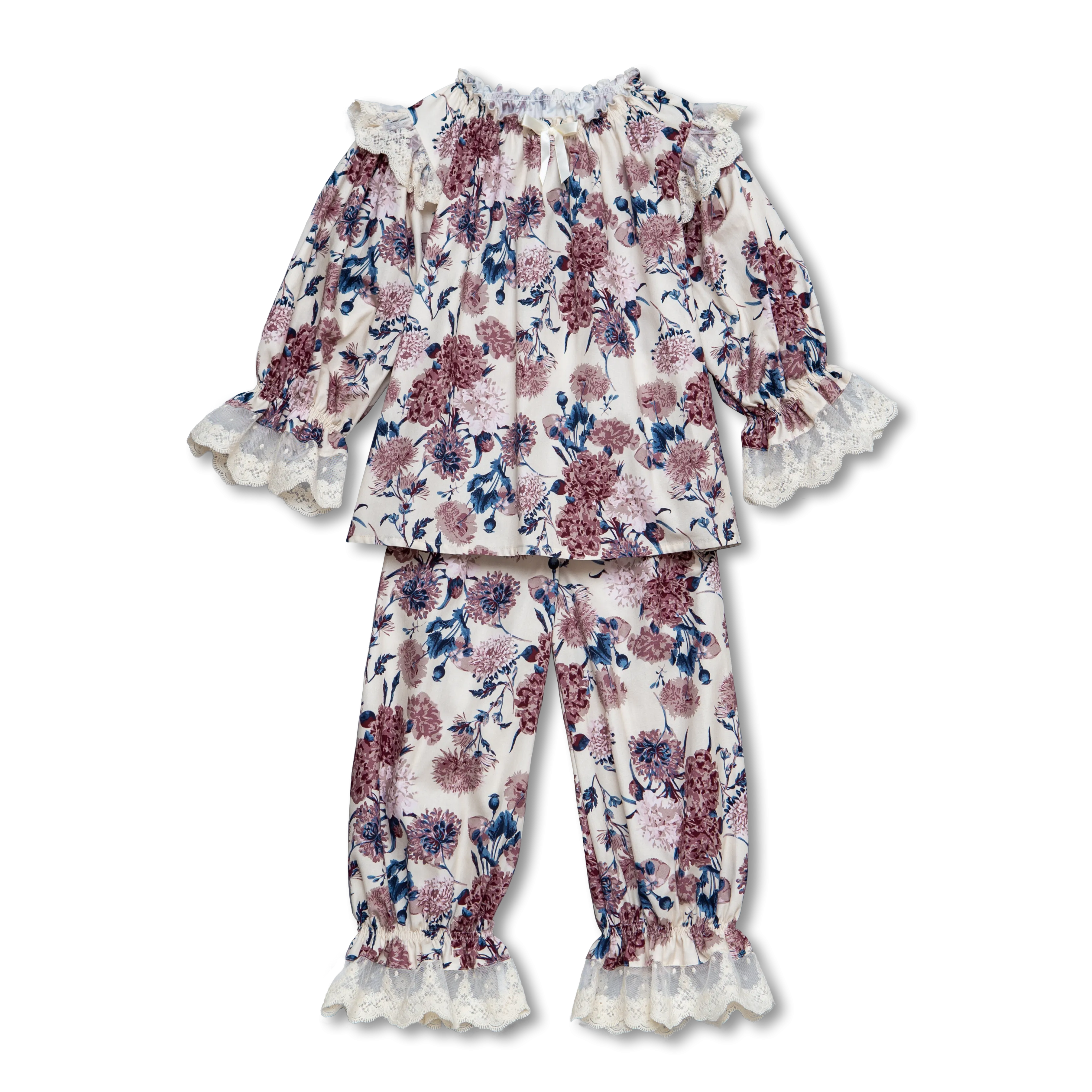 DANIELA - GIRLS PYJAMA SET IN PURPLE FLOWERS