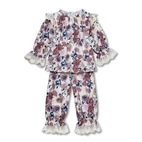 DANIELA - GIRLS PYJAMA SET IN PURPLE FLOWERS