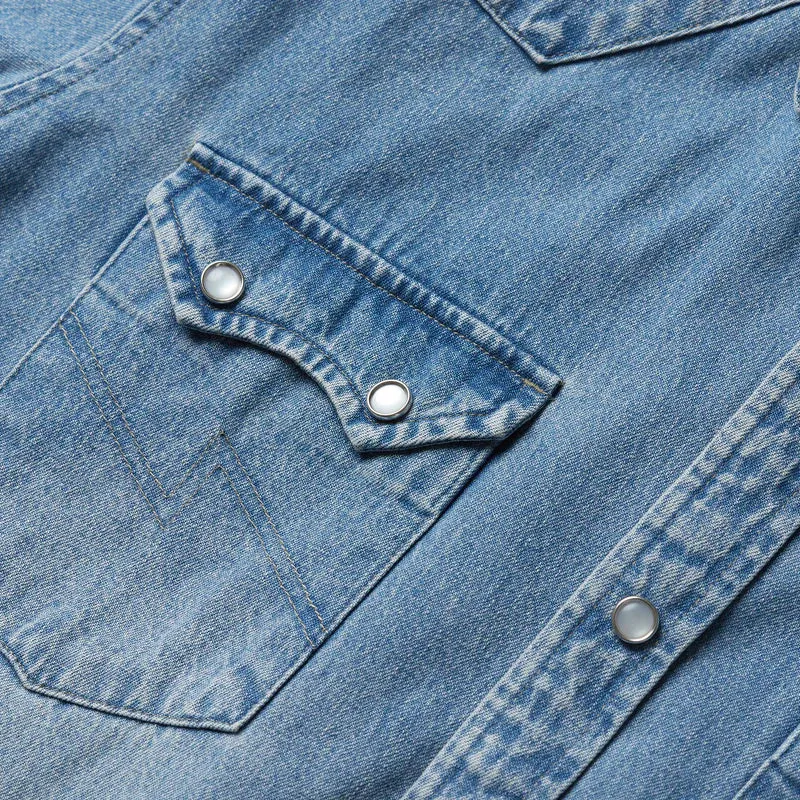 Dust Up Denim Snapshirt | Shaver Medium Wash | Howler Bros