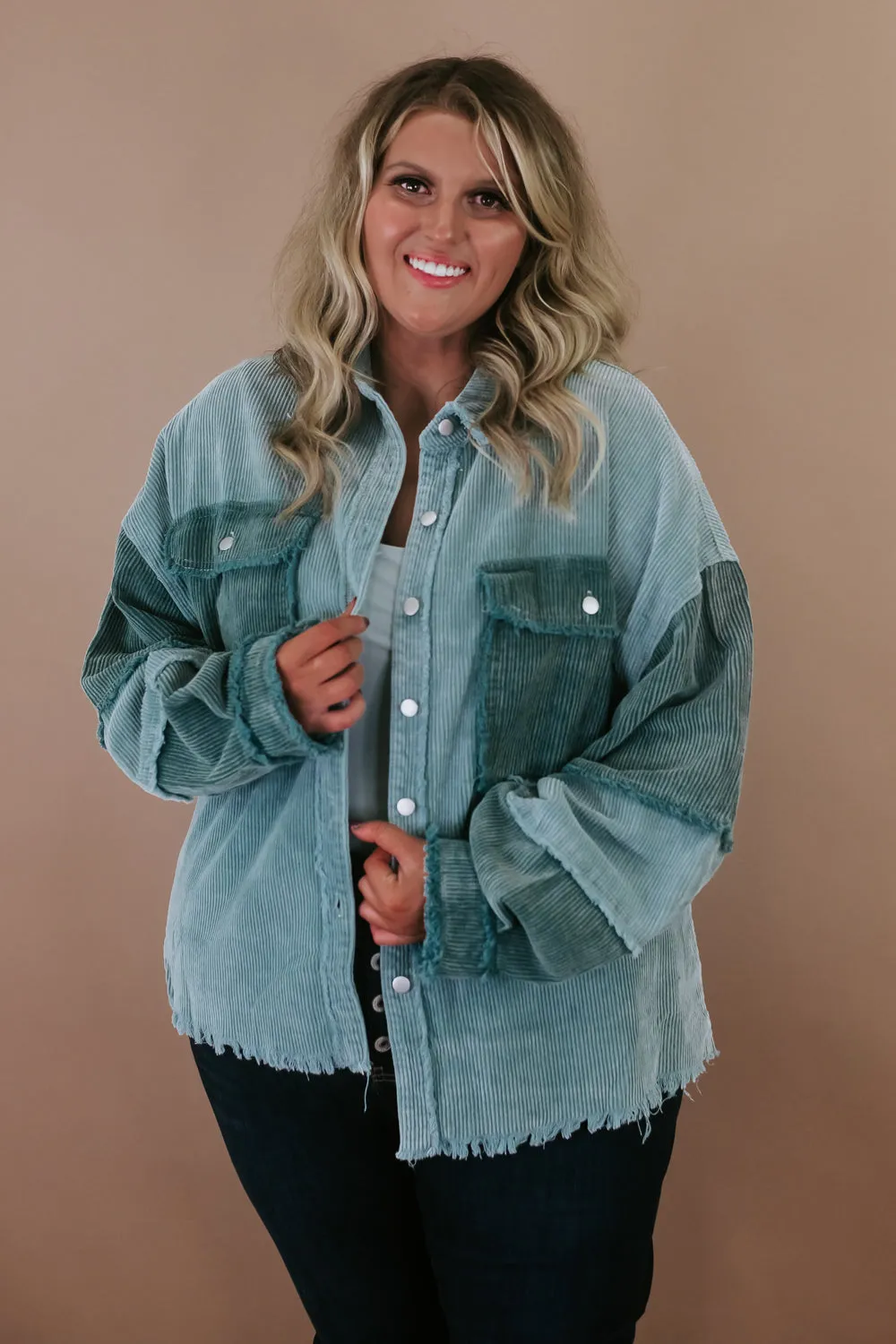 Easy Street Distressed Jacket , Blue/Teal