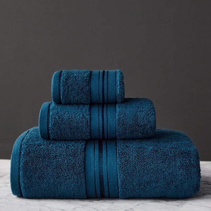 Egyptian Cotton Towel Set | Bath Towel and Face Towel | Luxury Bathroom Towels | Perfect for Travel and Sports