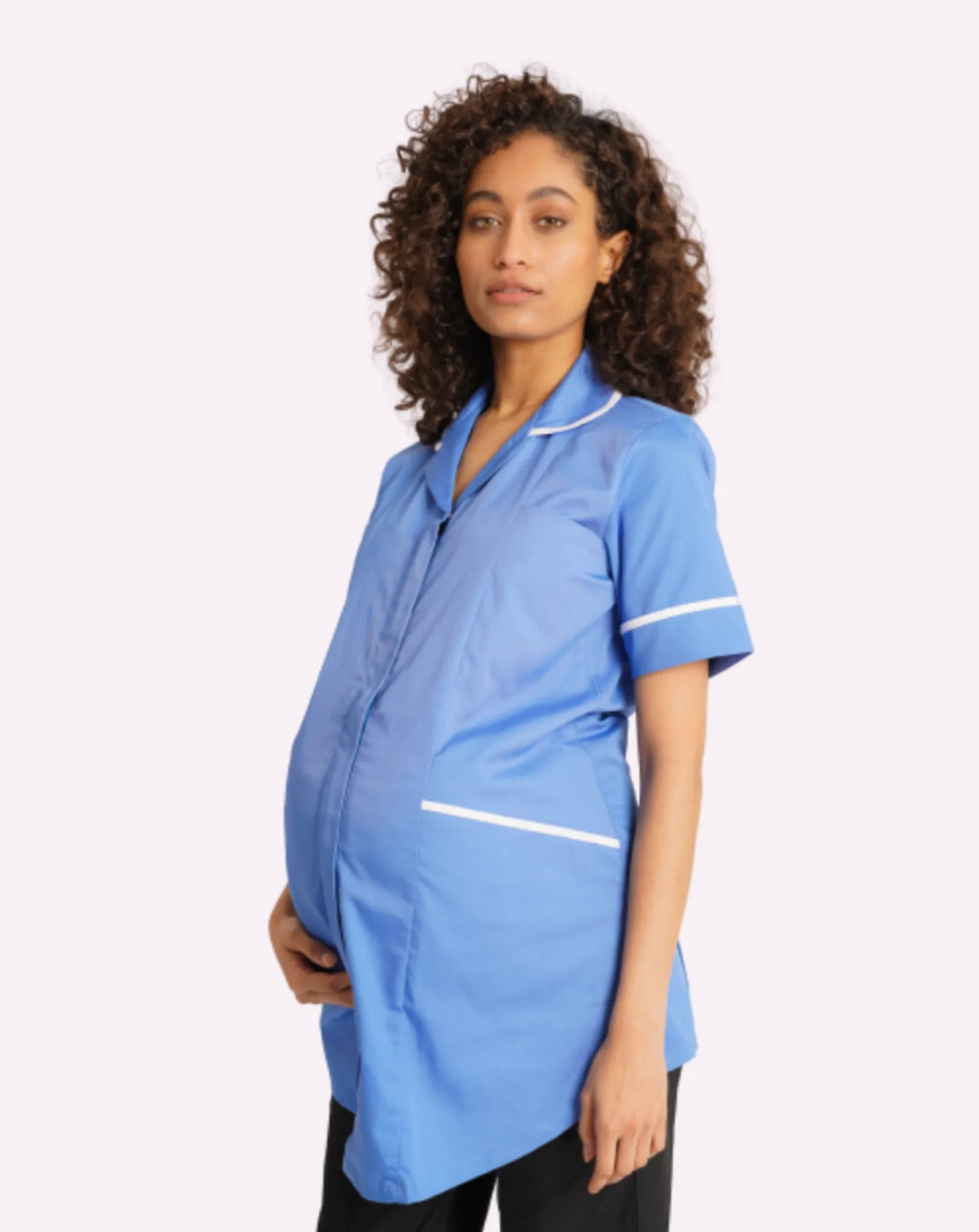 Erin Maternity Healthcare Tunic - Hospital Blue / White