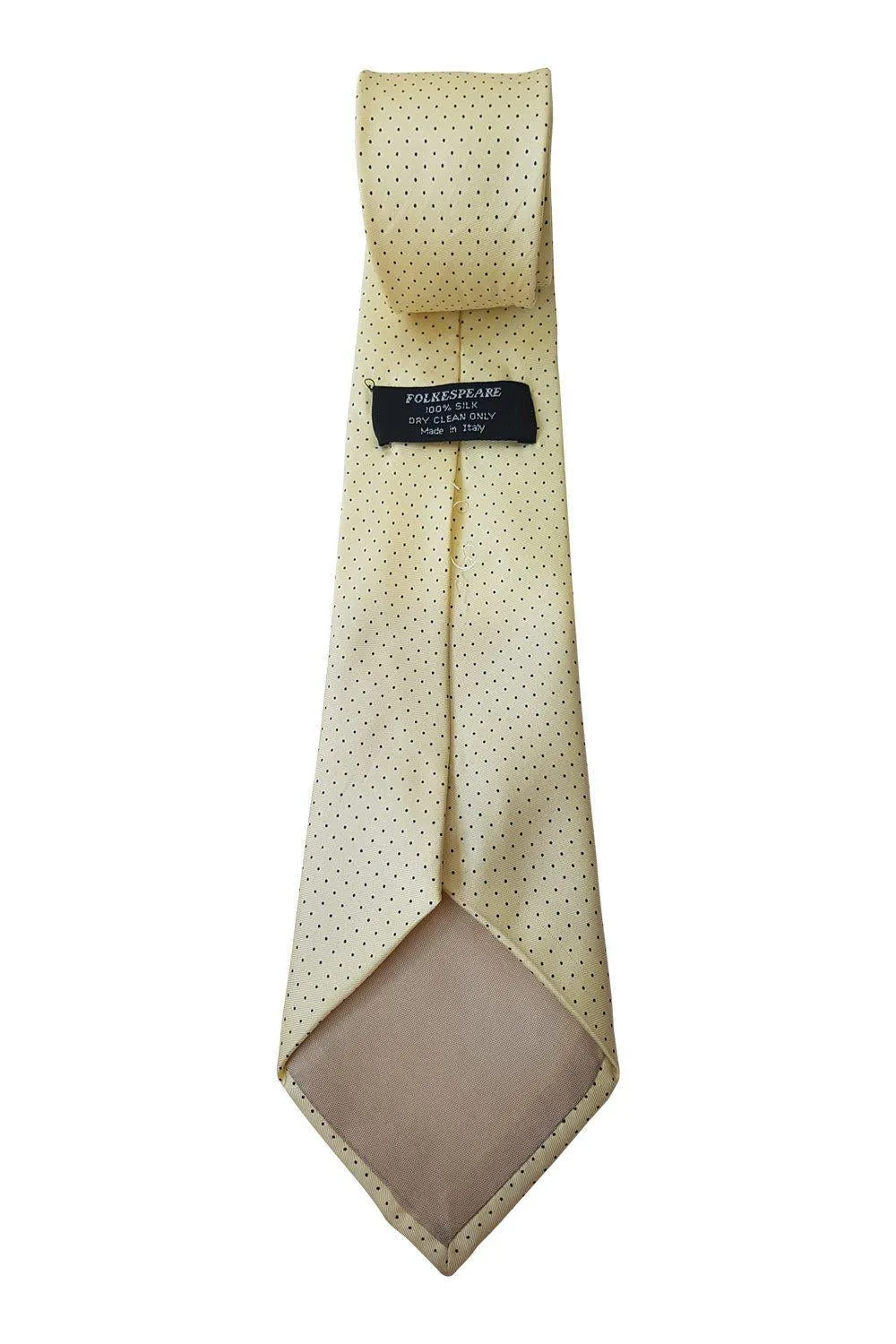 FOLKSPEARE 100% Silk Yellow Dotted Tie (61)