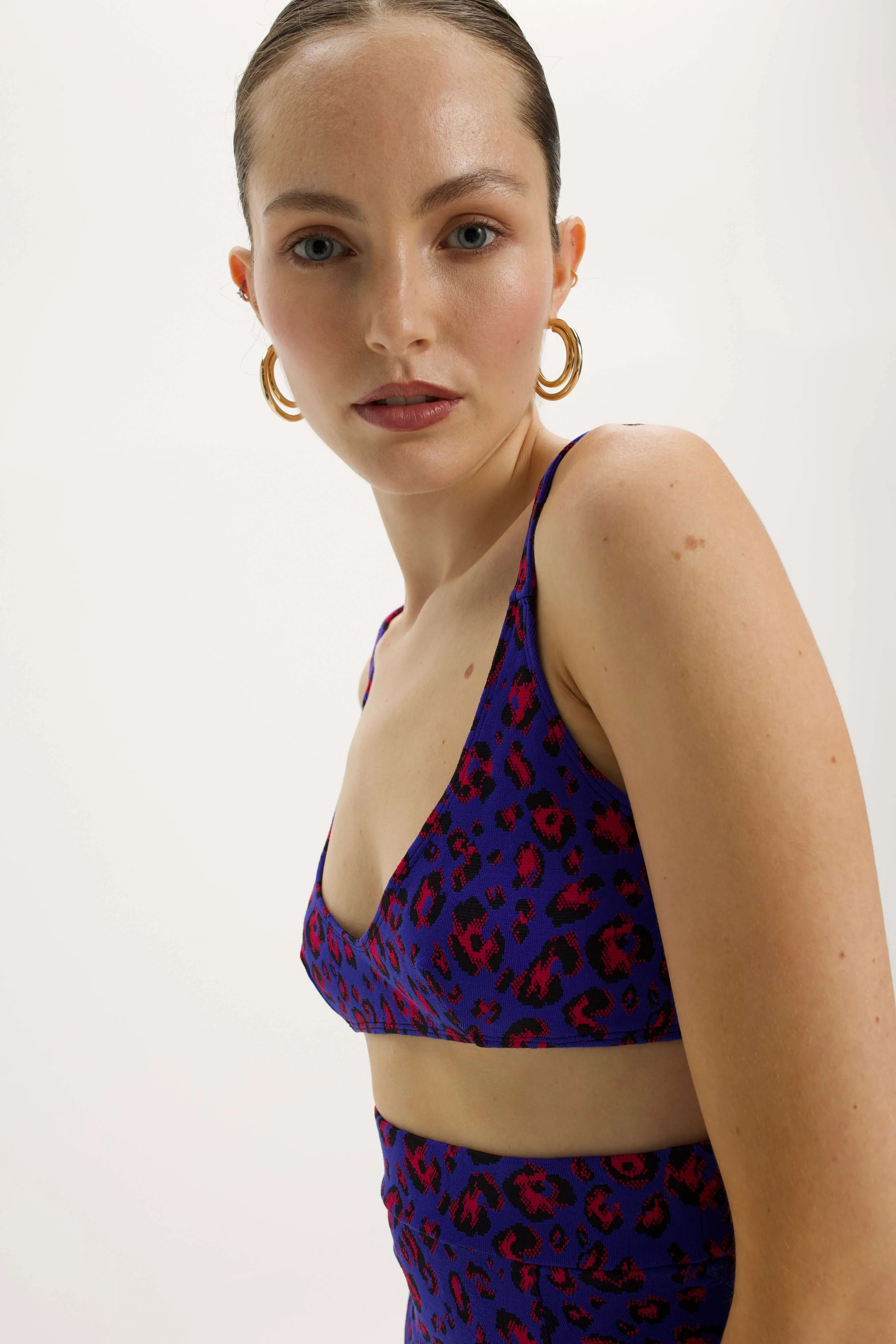 Gala Sports Bra in Leopard Arctic Jersey