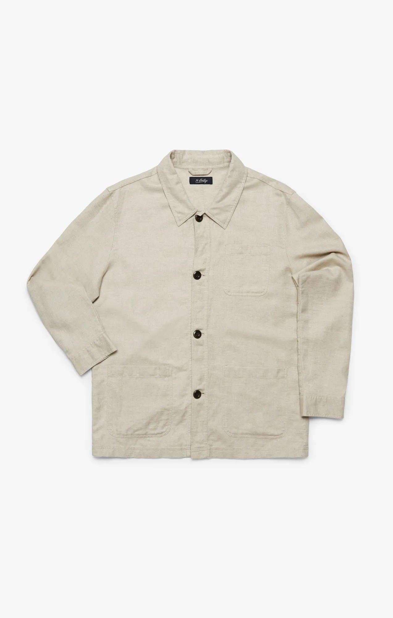 Herringbone Overshirt In Beige