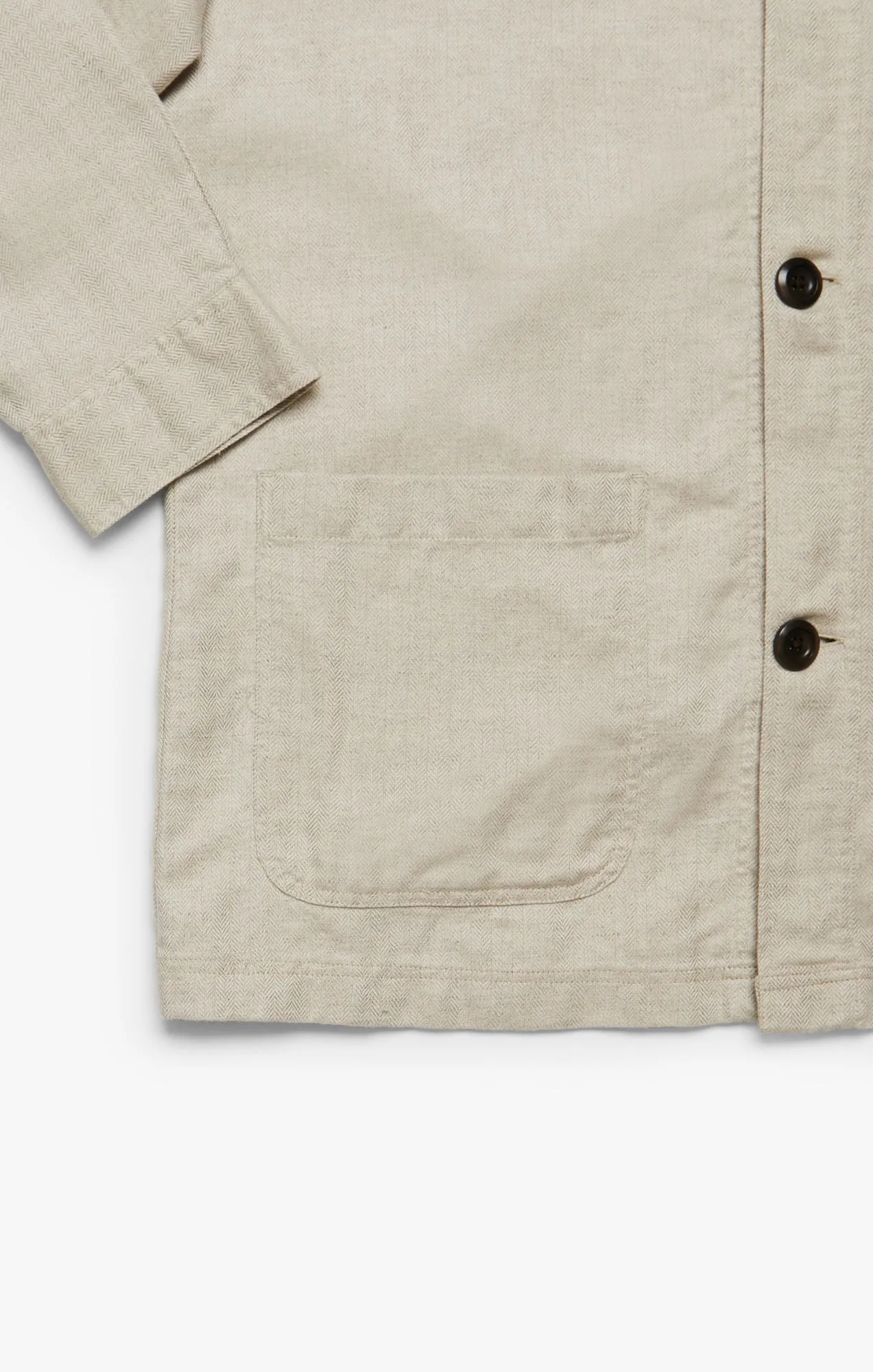 Herringbone Overshirt In Beige