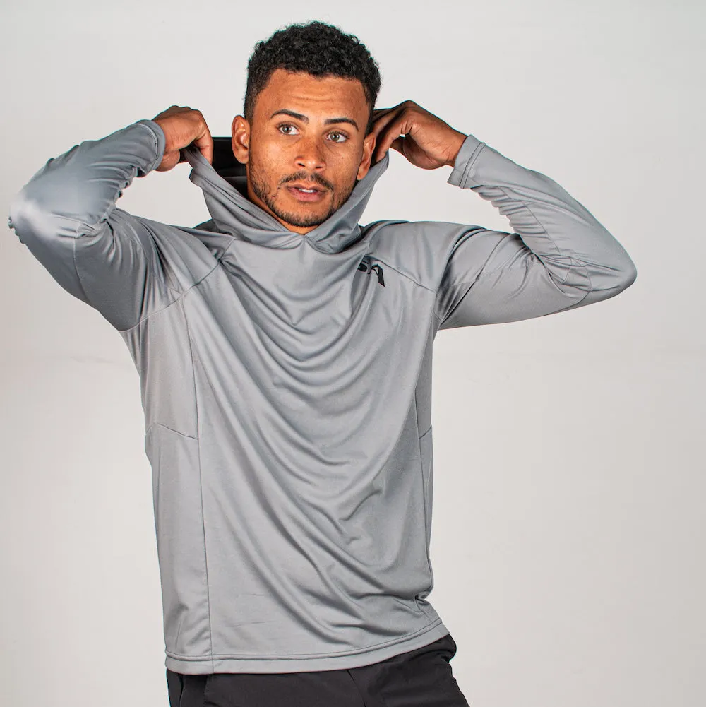 Hooded Performance Long Sleeve Shirt | Grey | SA Logo