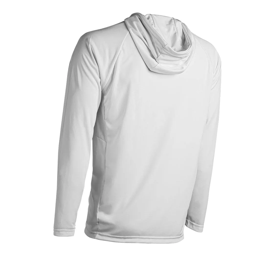 Hooded Performance Long Sleeve Shirt | White | SA Company