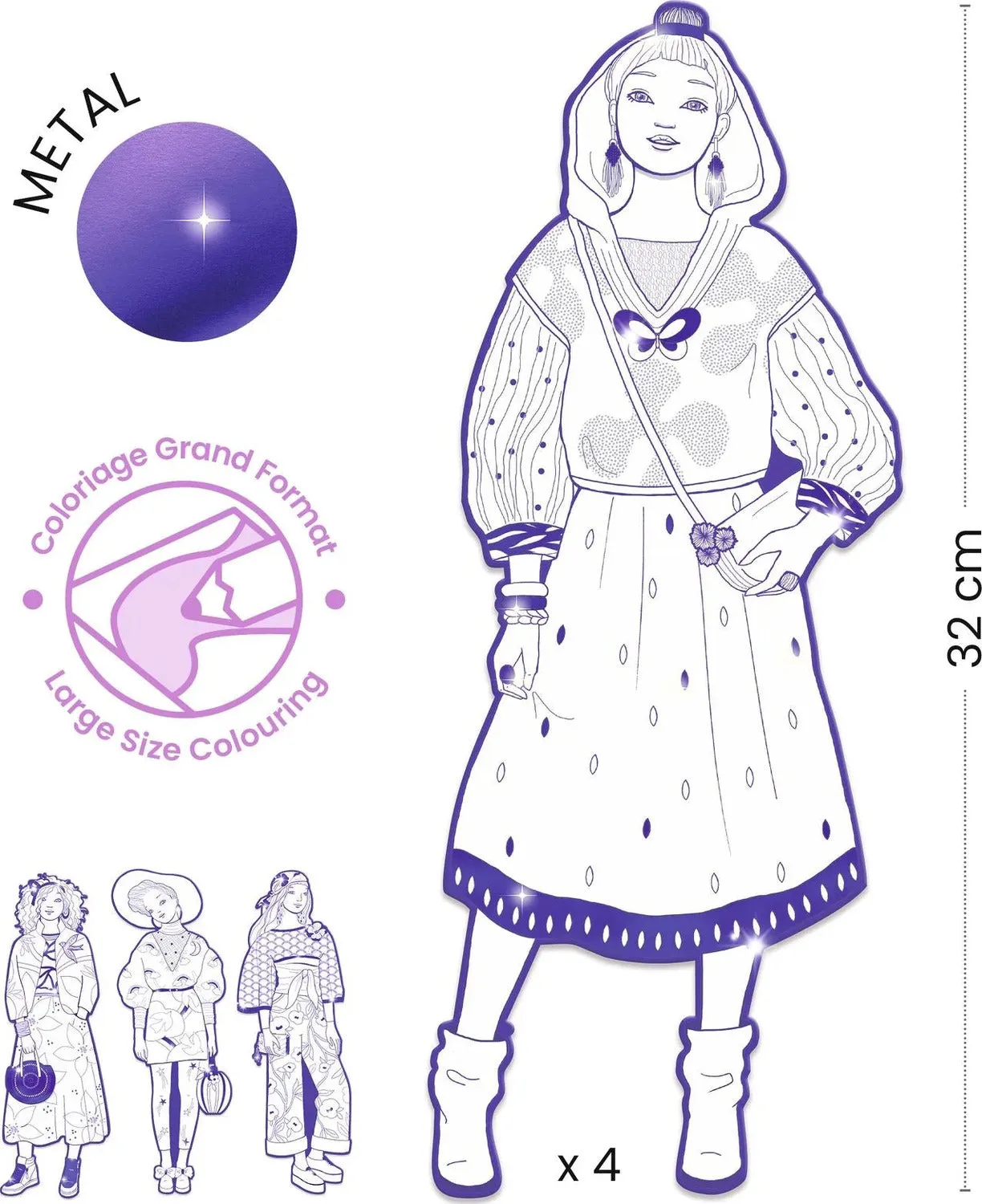 Les Demoiselles Zaho & Friends Fashion Colouring Paper Dolls