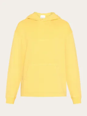 Loose fit hood sweat with logo chest print - GOTS/Vegan - Misted Yellow