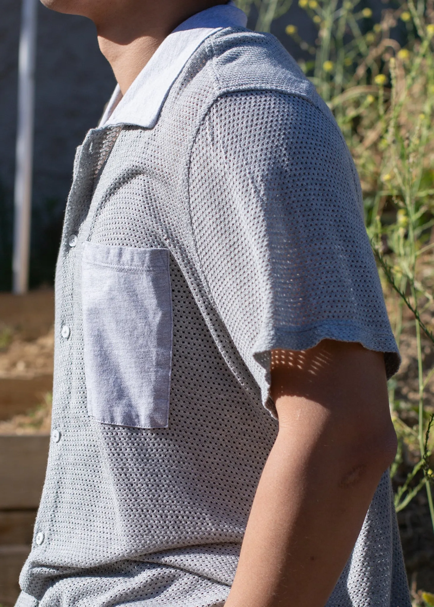 Mesh Button Down