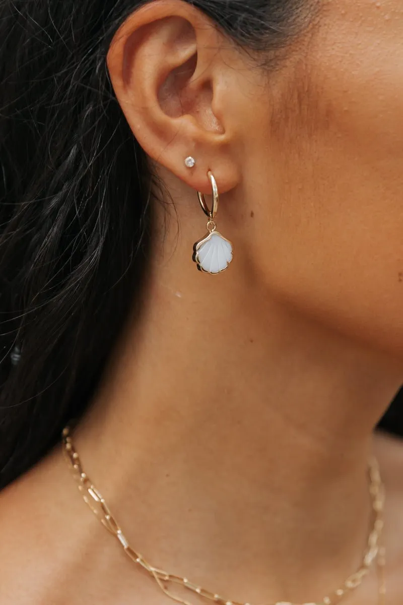 Mother of Pearl Shell Charm Earrings - FINAL SALE