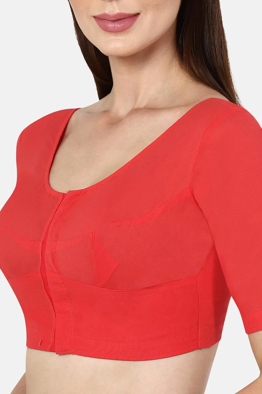 Naidu Hall Round neck long sleeve blouse - Coral