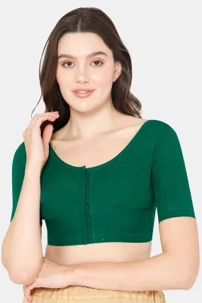 Naidu Hall Round neck long sleeve blouse - Dark Green