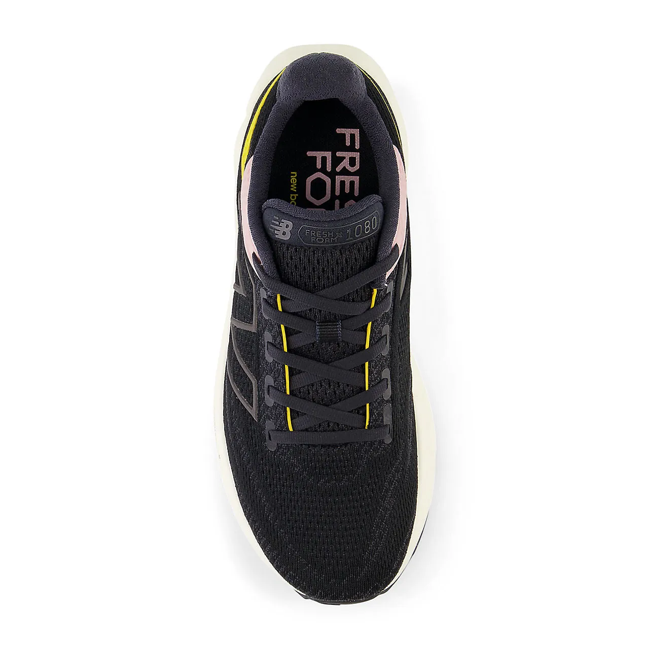 New Balance Fresh Foam X 1080 v13 Wide (Womens) - Black with orb pink and ginger lemon