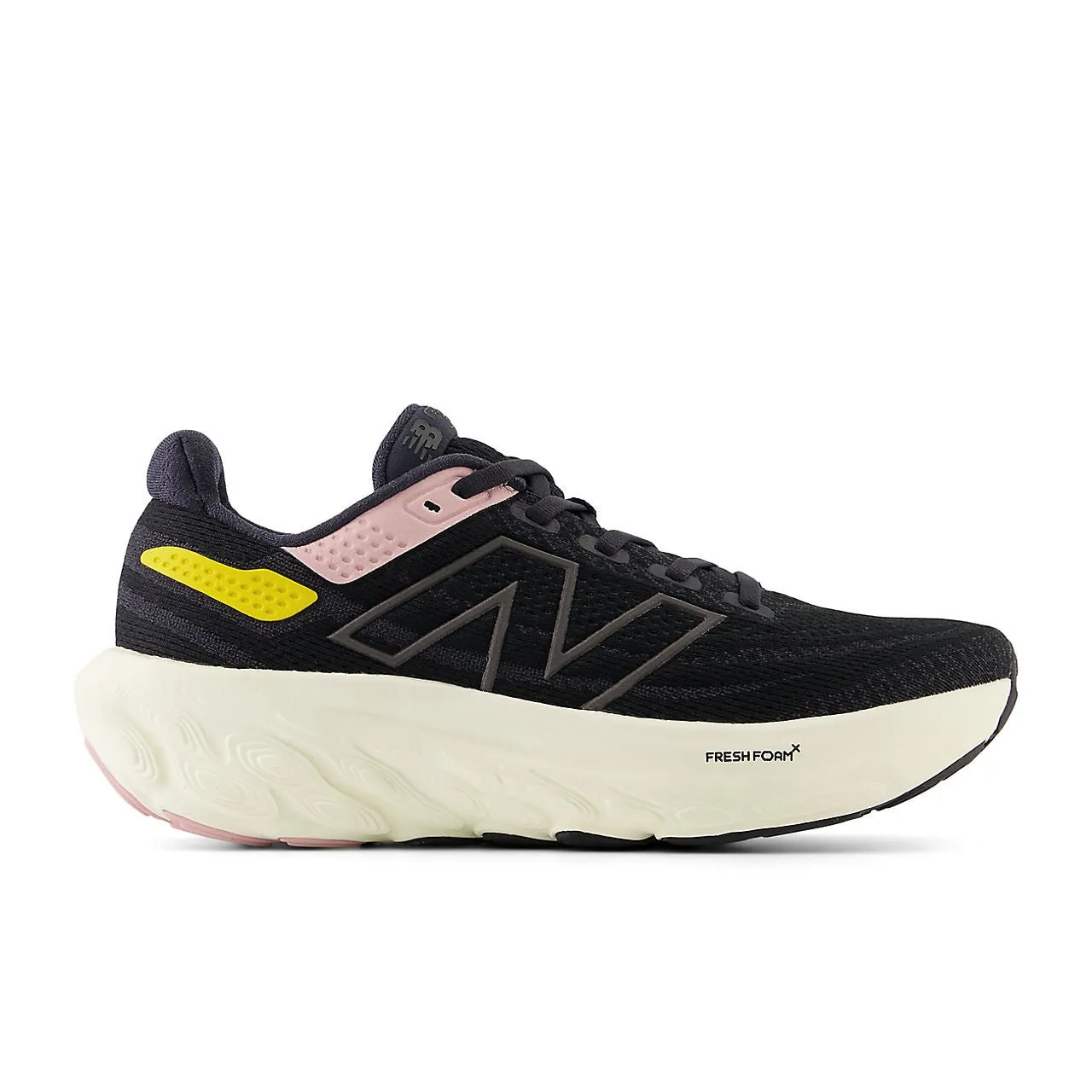 New Balance Fresh Foam X 1080 v13 Wide (Womens) - Black with orb pink and ginger lemon